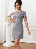  Women's Cat Print T-Shirt Dress - Short Sleeve Crew Neck Bodycon Mini Loungewear Dress 